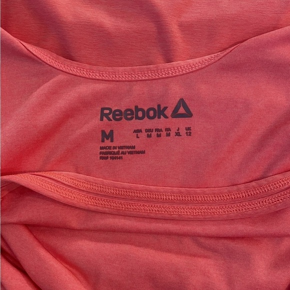 REEBOK Woman Tank Top Size Large Orange Color Racerback Reebok Logo on Back - Picture 5 of 6